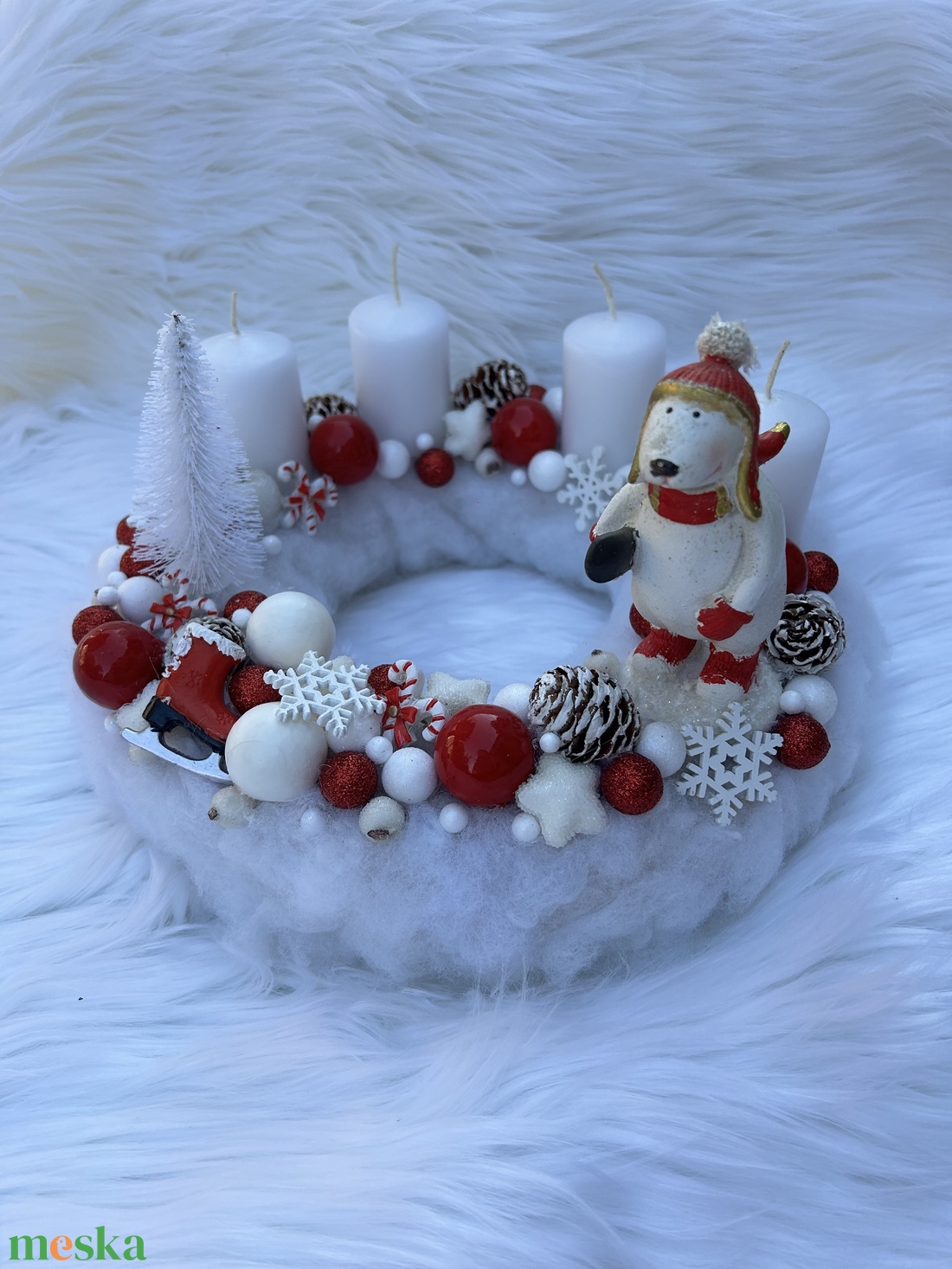 Jegesmacis adventi koszorú - karácsony - adventi díszek - adventi koszorú - Meska.hu Jegesmacis adventi koszorú - karácsony - adventi díszek - adventi koszorú - Meska.hu