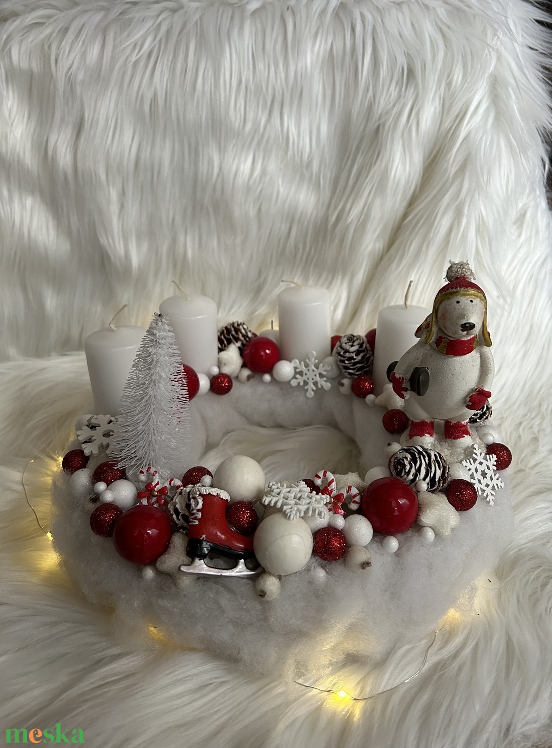 Jegesmacis adventi koszorú - karácsony - adventi díszek - adventi koszorú - Meska.hu