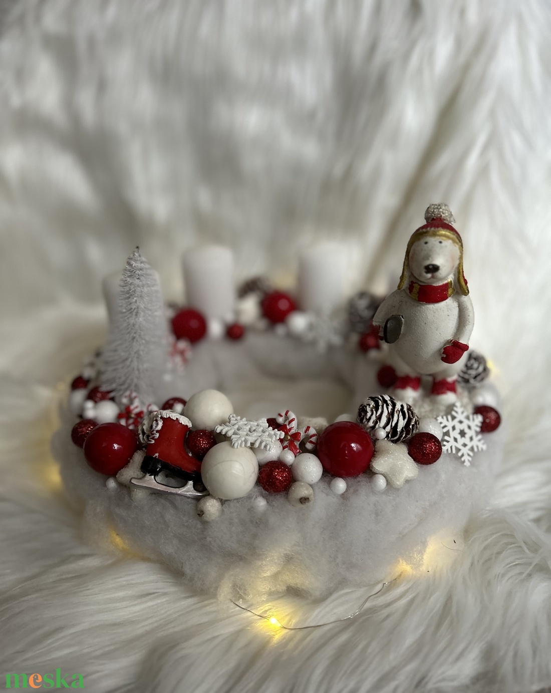 Jegesmacis adventi koszorú - karácsony - adventi díszek - adventi koszorú - Meska.hu