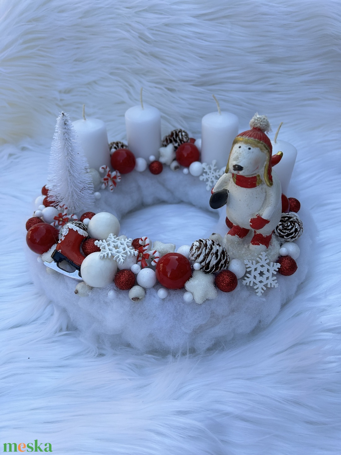 Jegesmacis adventi koszorú - karácsony - adventi díszek - adventi koszorú - Meska.hu