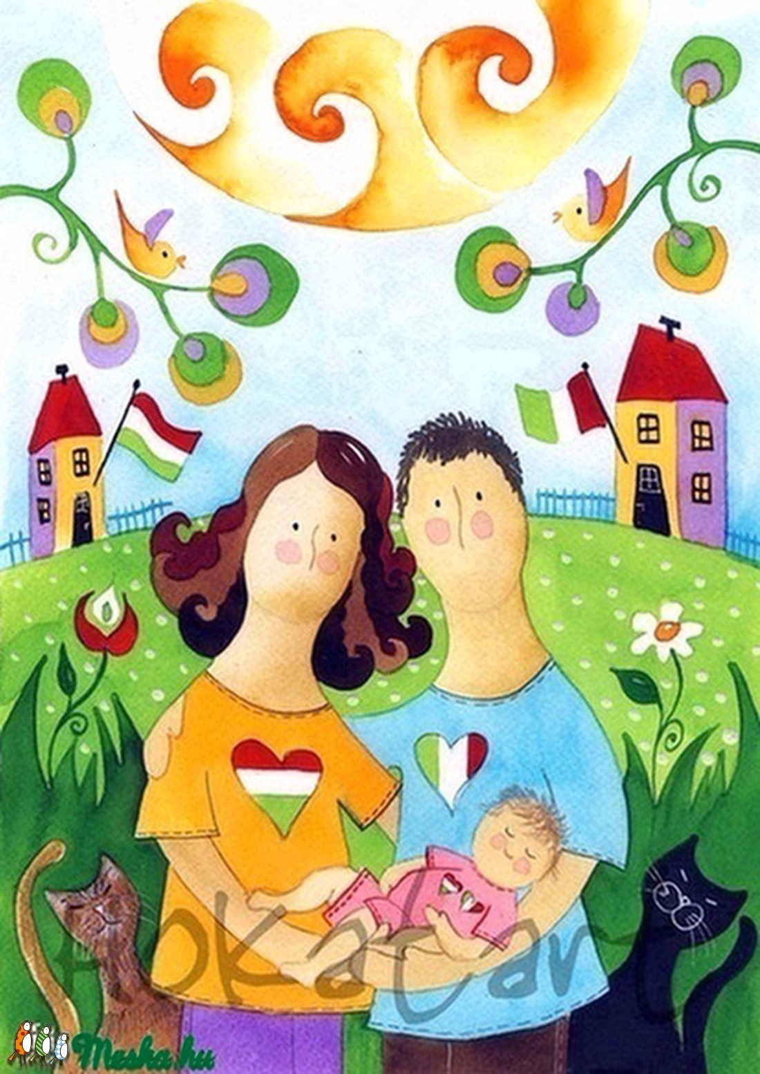 Mese NEKED! Mese RÓLAD!  (kicsi)- egyedi családi portré - otthon & lakás - dekoráció - kép & falikép - Meska.hu