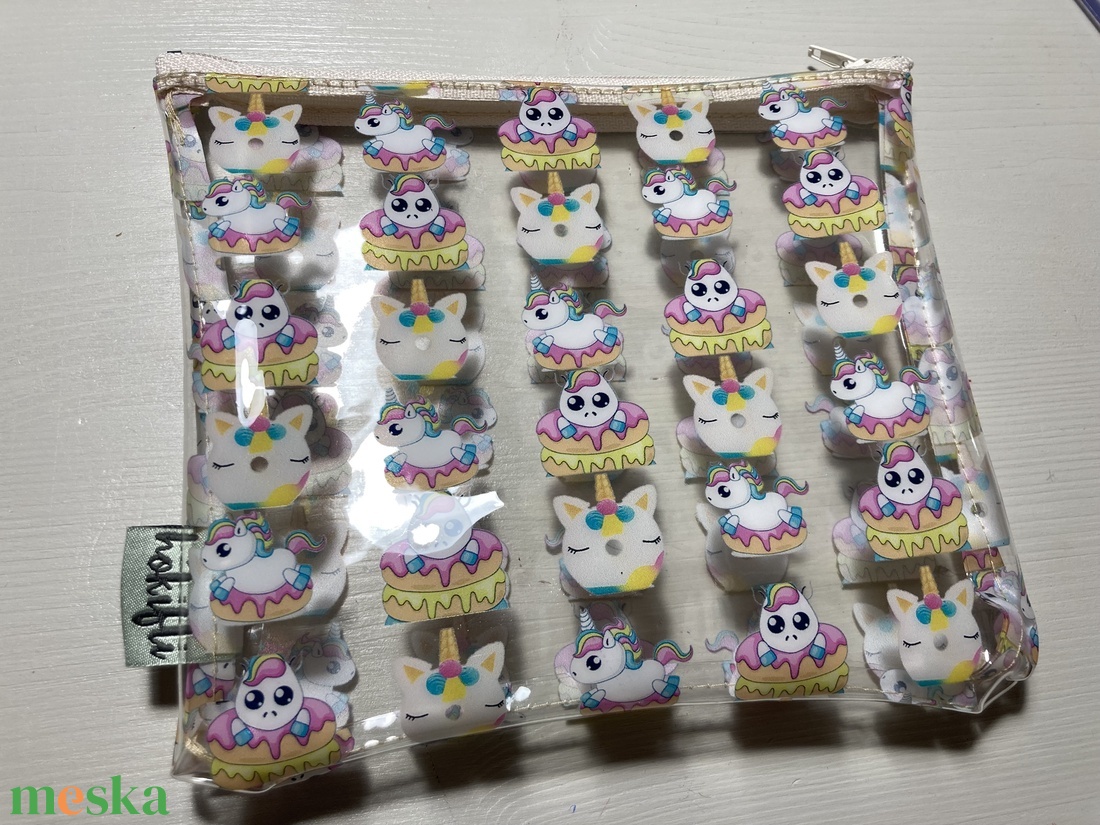 Unikornisos átlátszó neszeszer - táska & tok - kézitáska & válltáska - belső rendező - Meska.hu