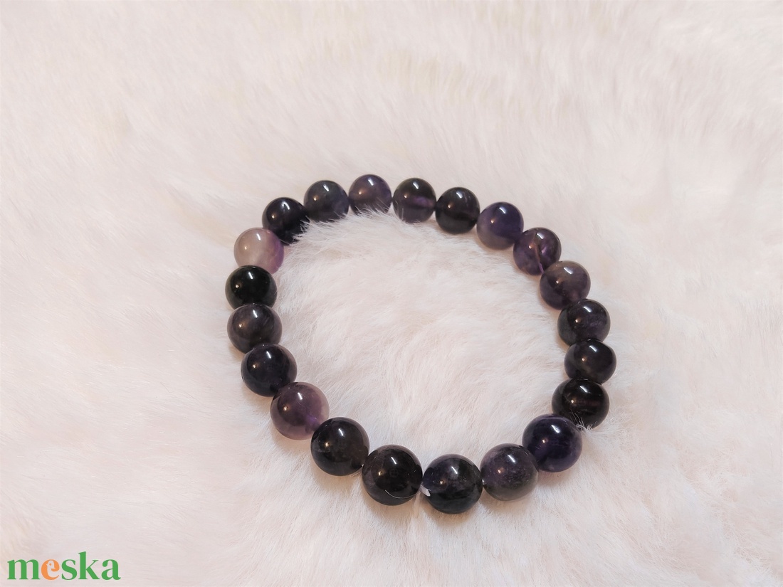 Színtiszta ametiszt féldrágakő karkötő - ékszer - karkötő - ásványkarkötő - Meska.hu