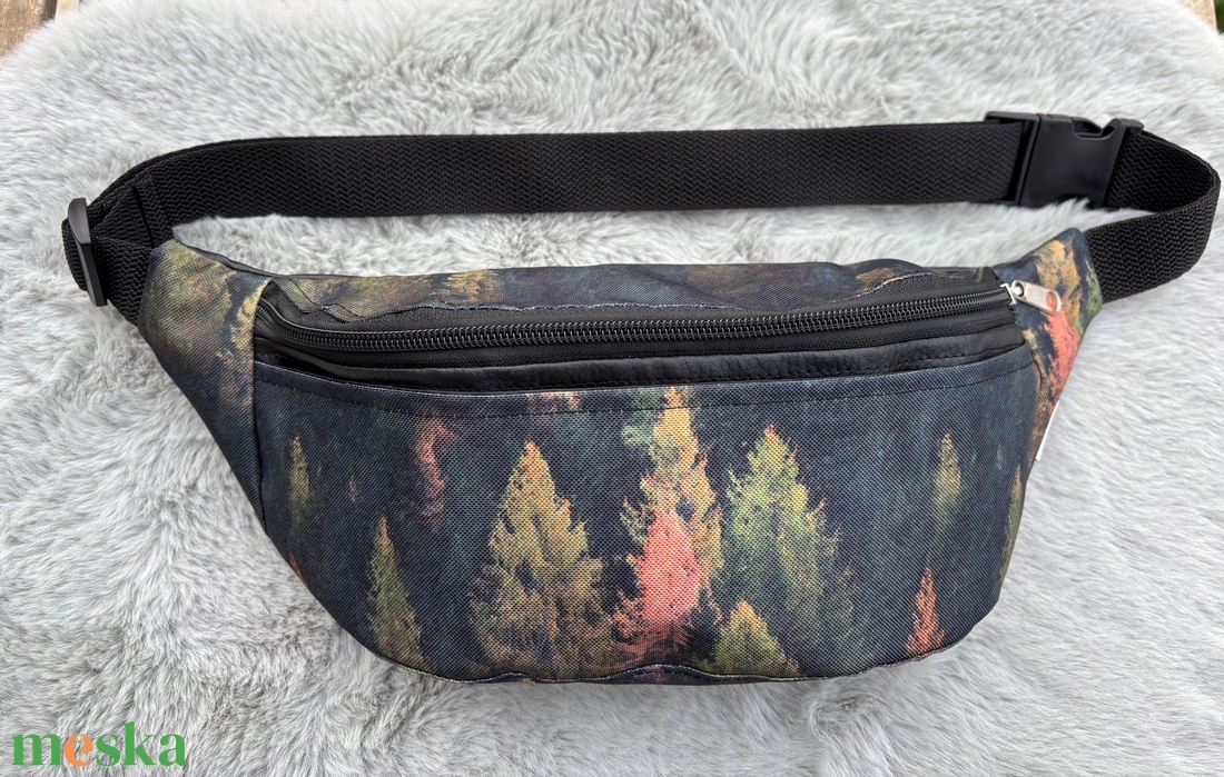 Őszi erdő mintás övtáska textilbőrrel - táska & tok - övtáska - Meska.hu