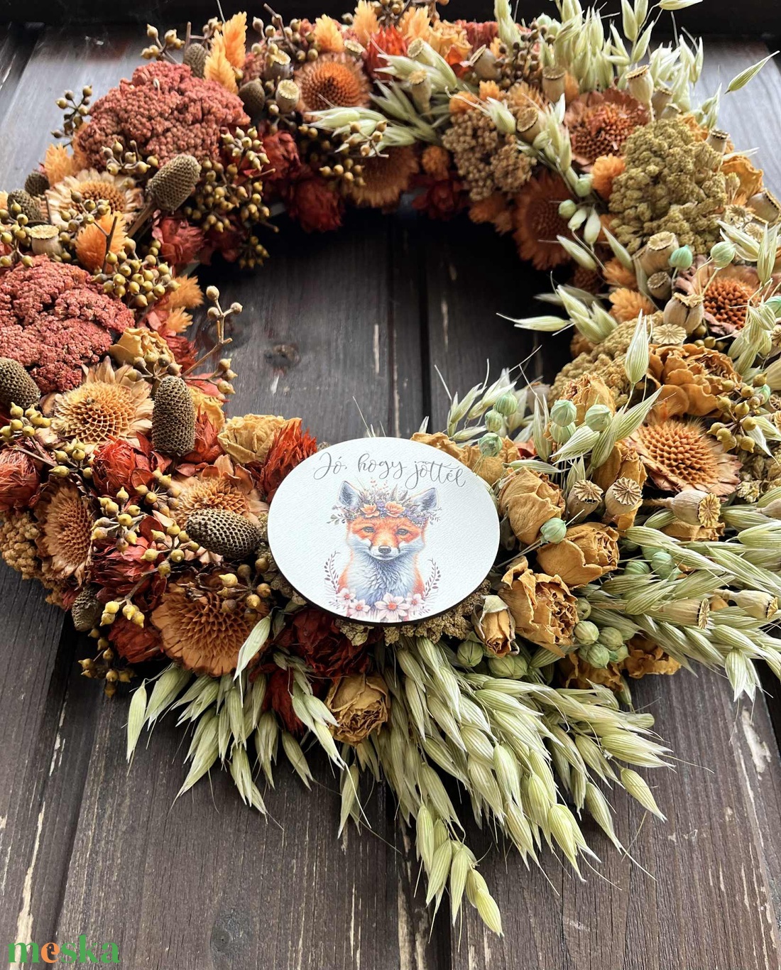 Jó hogy jöttél - őszi kopogtató - otthon & életmód - dekoráció - ajtó- és ablak dekoráció - ajtódísz & kopogtató - Meska.hu