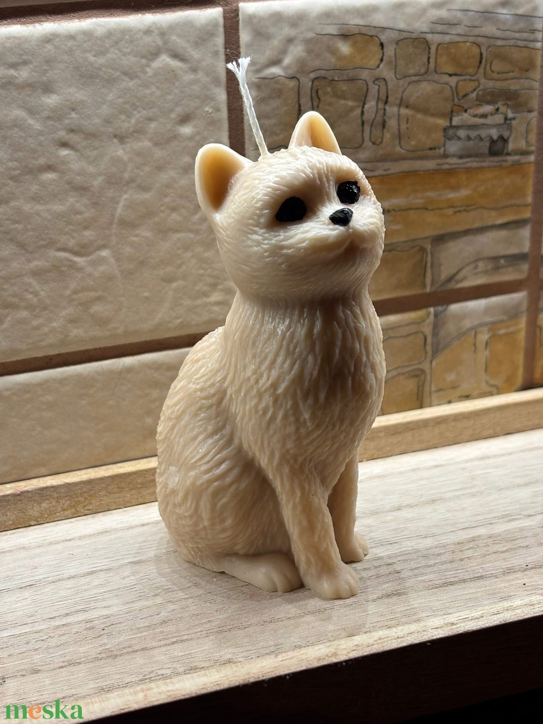 Cica forma gyertya  - kellékek & szerszámok - dekorációs kellékek - dekorációs gyertya - Meska.hu