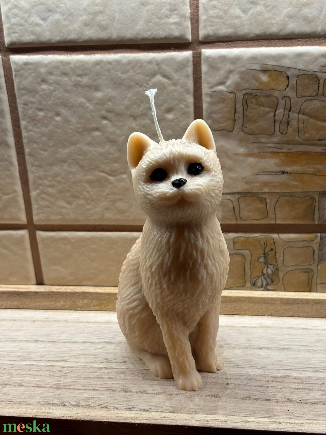 Cica forma gyertya  - kellékek & szerszámok - dekorációs kellékek - dekorációs gyertya - Meska.hu