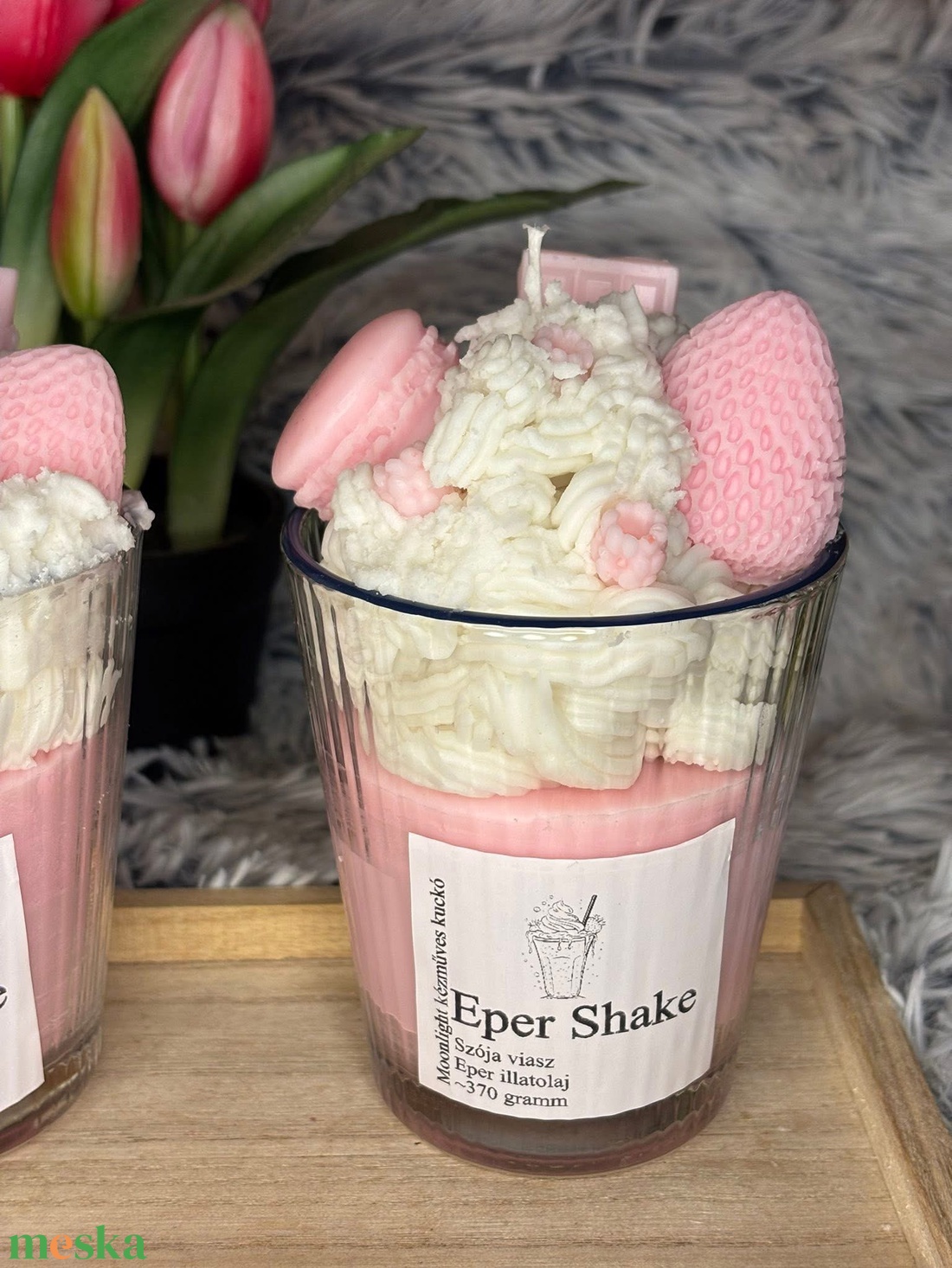 Eper Shake gyertya - kellékek & szerszámok - dekorációs kellékek - dekorációs gyertya - Meska.hu