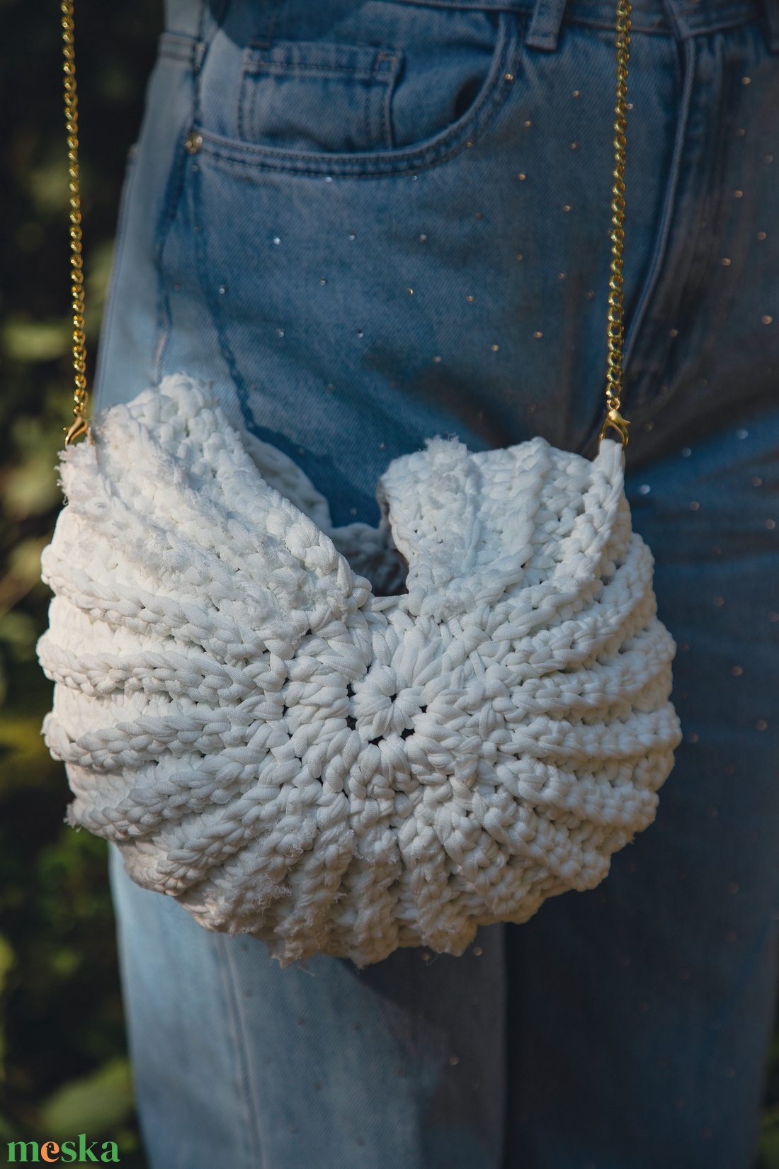 Cleo horgolt válltáska - táska & tok - kézitáska & válltáska - vállon átvethető táska - Meska.hu