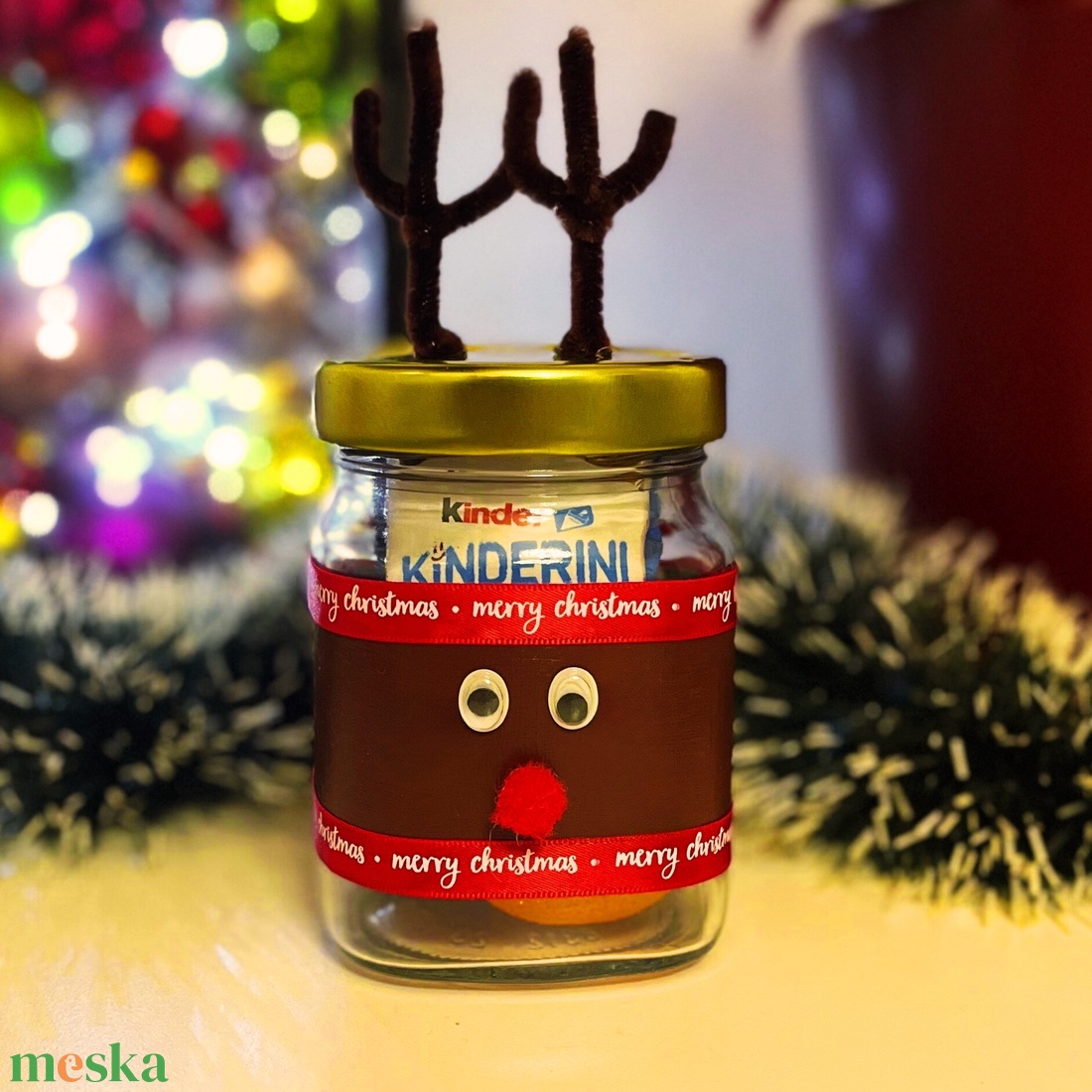 Rénszarvas üvegcse - karácsony - mikulás - mikulás ajándékok - Meska.hu