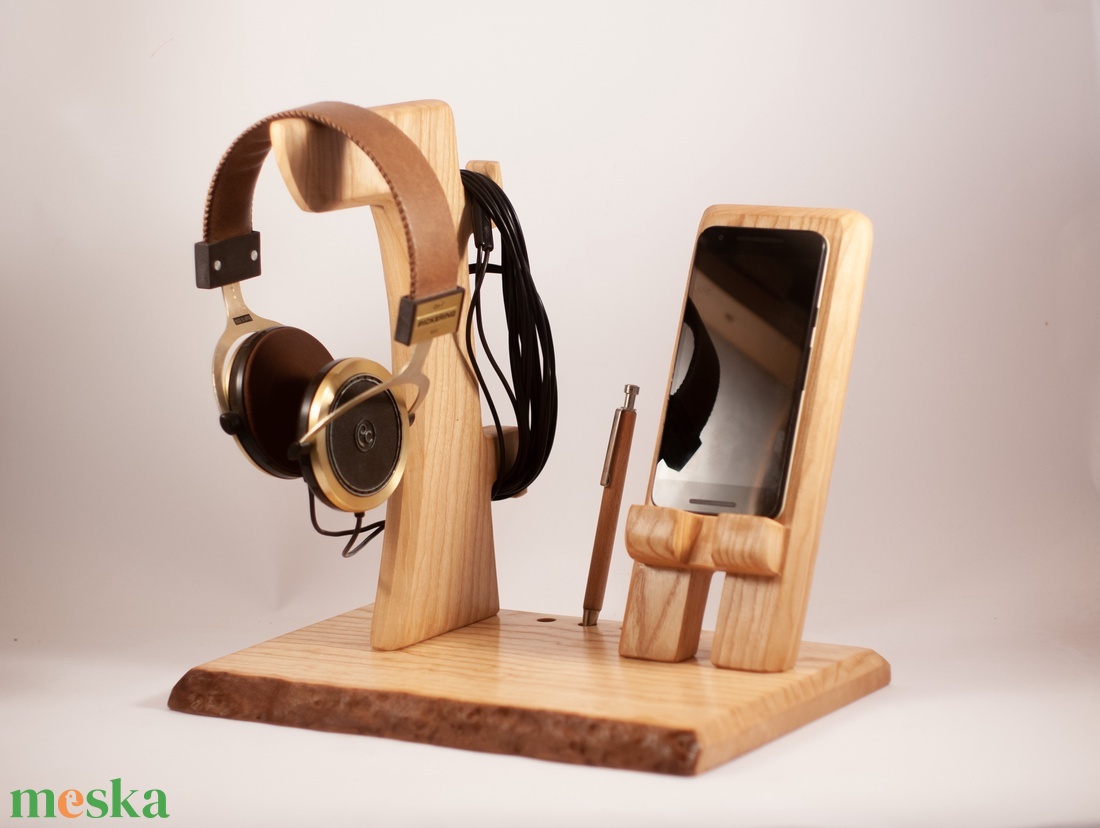 Fejhallgató tartó+ mobiltelefon tartó+ 3 toll tartó, asztali rendező - otthon & életmód - tárolás & rendszerezés - íróasztali tároló - Meska.hu