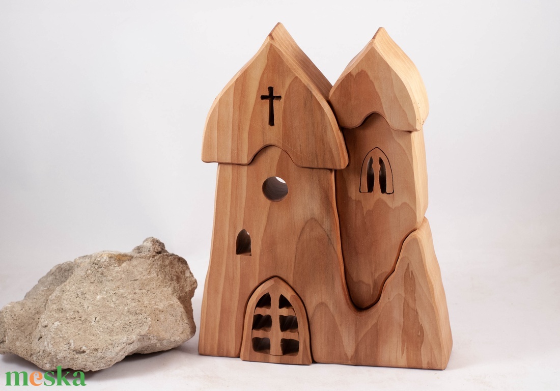  Fa templom, nagy méretű fa építő, kirakó - játék & sport - építőjáték - Meska.hu