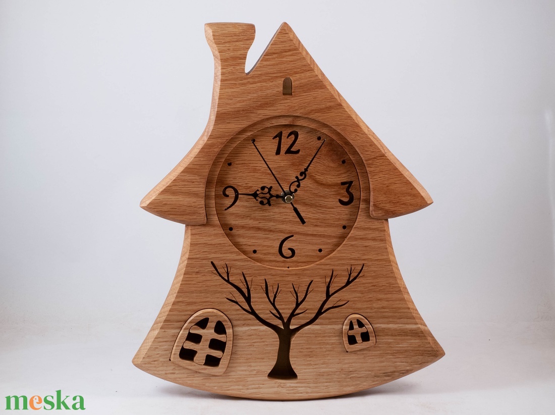 Házikó falióra, Fa falióra, faóra - otthon & életmód - dekoráció - fali és függő dekoráció - falióra & óra - Meska.hu