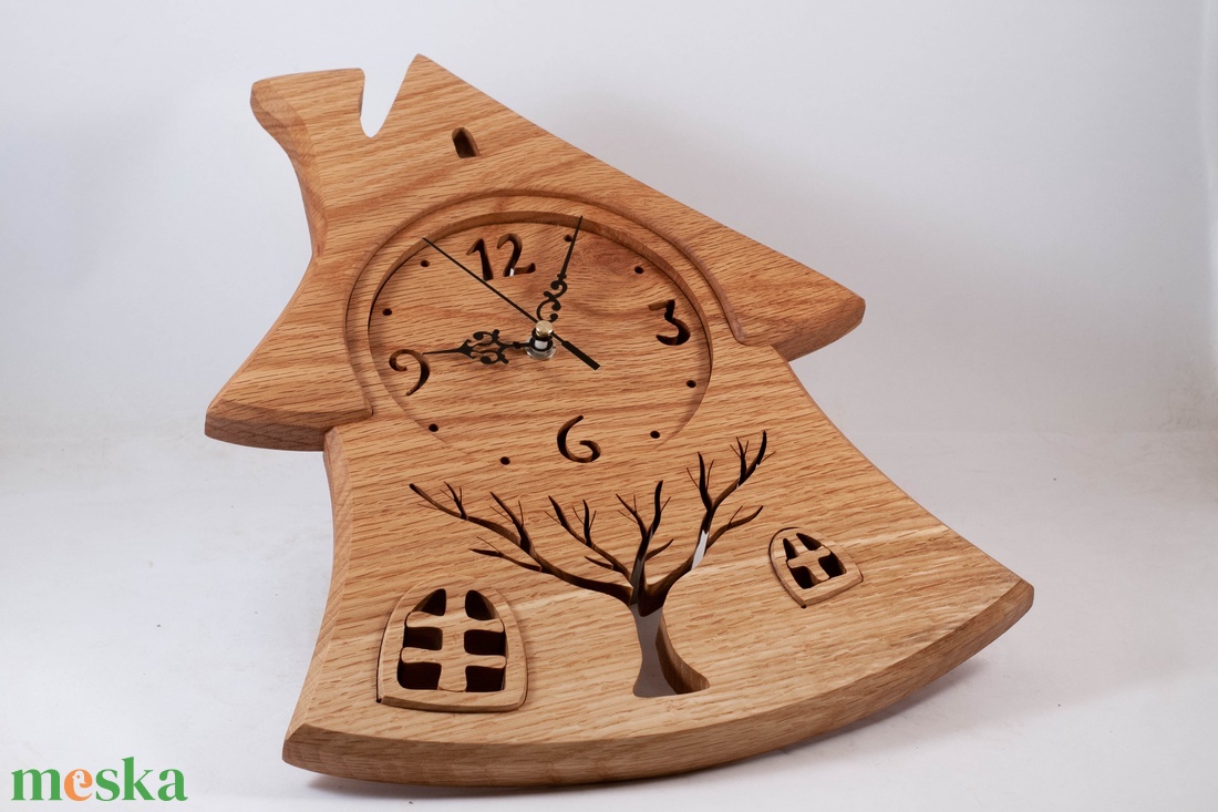 Házikó falióra, Fa falióra, faóra - otthon & életmód - dekoráció - fali és függő dekoráció - falióra & óra - Meska.hu