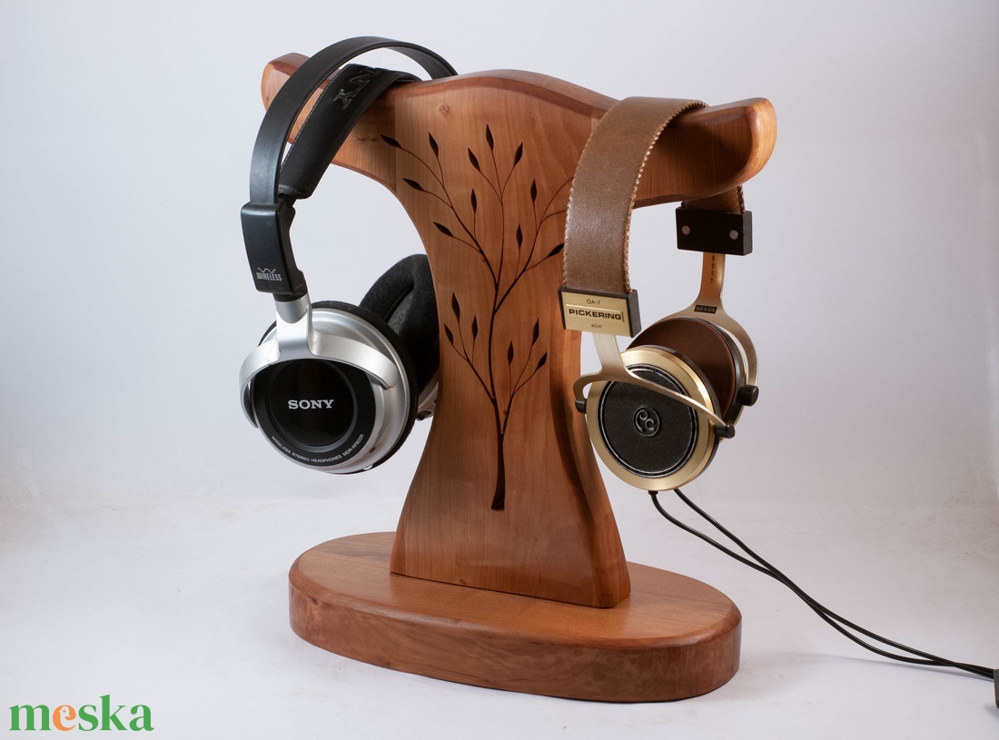 Dupla fejhallgató tartó - otthon & életmód - tárolás & rendszerezés - íróasztali tároló - Meska.hu