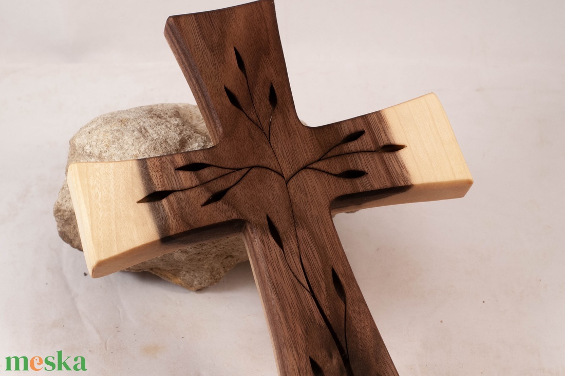 Mintás fakereszt, fali kereszt  - otthon & életmód - vallás - kereszt - Meska.hu