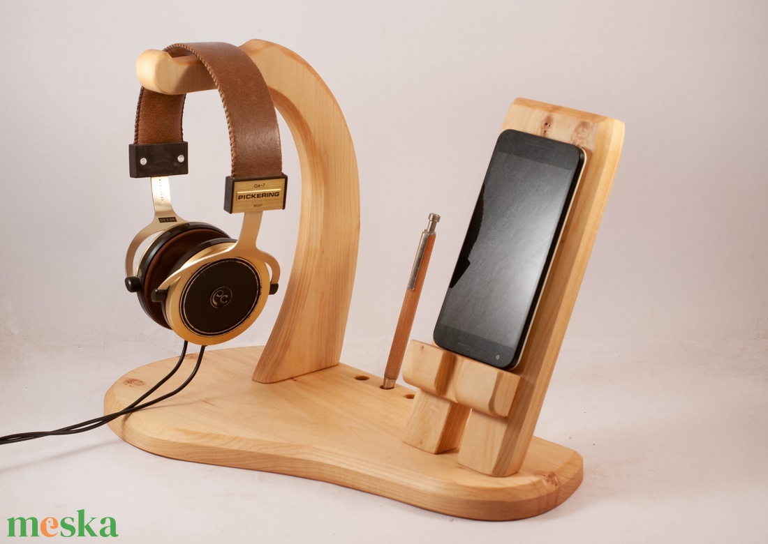 Fejhallgató, és mobiltelefon tartó, asztali rendező - otthon & életmód - tárolás & rendszerezés - íróasztali tároló - Meska.hu