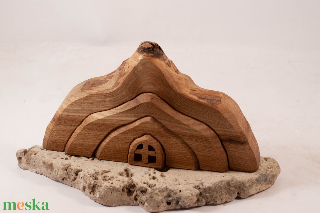  Fa barlang, fa építő, kirakó - játék & sport - készségfejlesztő és logikai játék - szín és formaválogató játékok - Meska.hu