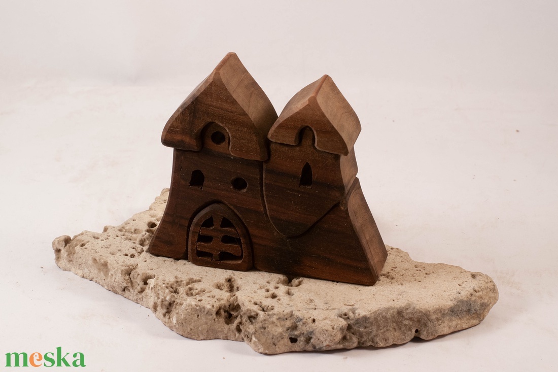  Fa várkastély, fa építő, kirakó - játék & sport - építőjáték - Meska.hu