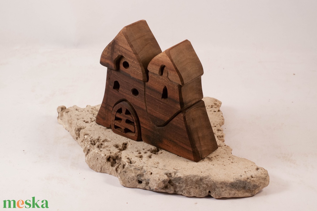  Fa várkastély, fa építő, kirakó - játék & sport - építőjáték - Meska.hu