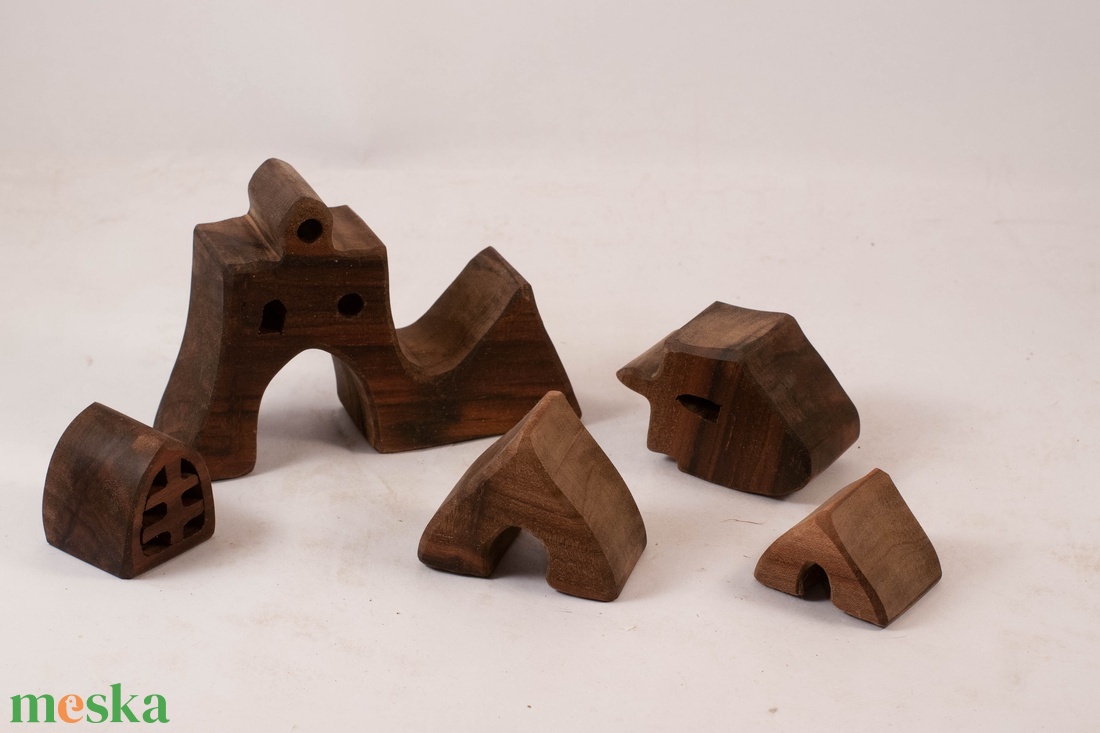  Fa várkastély, fa építő, kirakó - játék & sport - építőjáték - Meska.hu