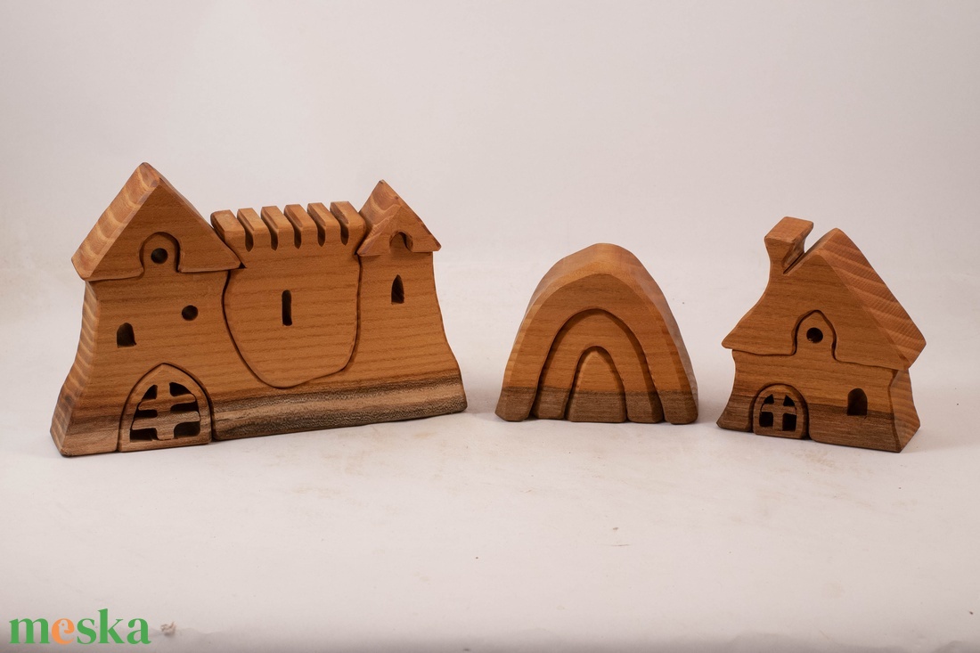  Fa vár, házikó, barlang építő, kirakó - játék & sport - építőjáték - Meska.hu