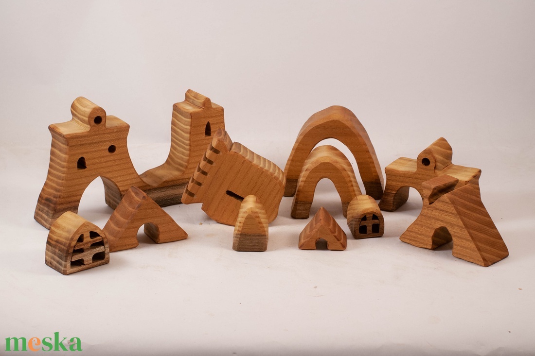  Fa vár, házikó, barlang építő, kirakó - játék & sport - építőjáték - Meska.hu