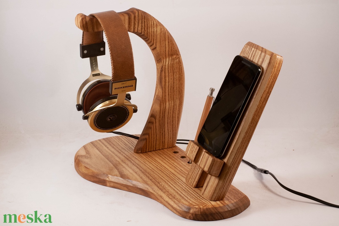 Fejhallgató, és mobiltelefon tartó, asztali rendező - otthon & életmód - tárolás & rendszerezés - íróasztali tároló - Meska.hu