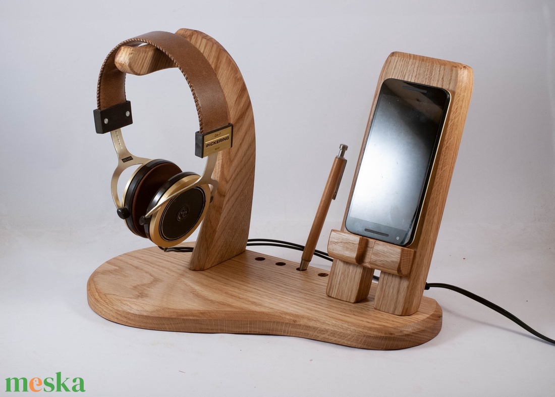 Fejhallgató, és mobiltelefon tartó, asztali rendező - otthon & életmód - tárolás & rendszerezés - íróasztali tároló - Meska.hu