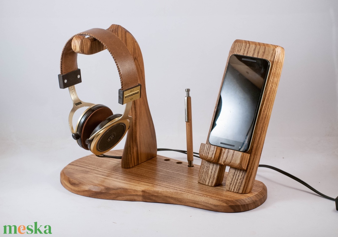 Fejhallgató, és mobiltelefon tartó, asztali rendező - otthon & életmód - tárolás & rendszerezés - íróasztali tároló - Meska.hu