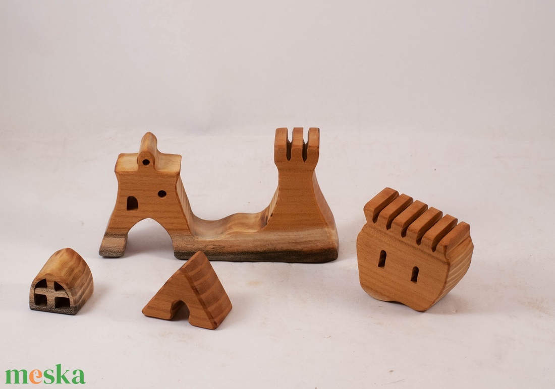  Fa várkastély, fa építő, kirakó - játék & sport - építőjáték - Meska.hu