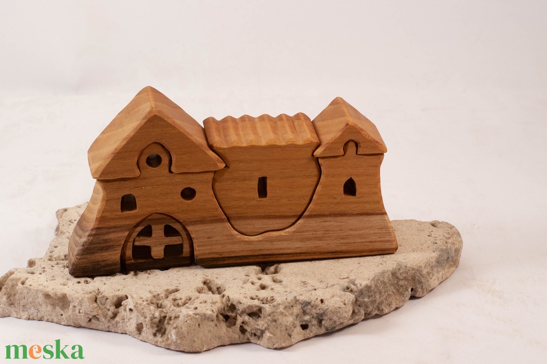  Fa várkastély, fa építő, kirakó - játék & sport - építőjáték - Meska.hu