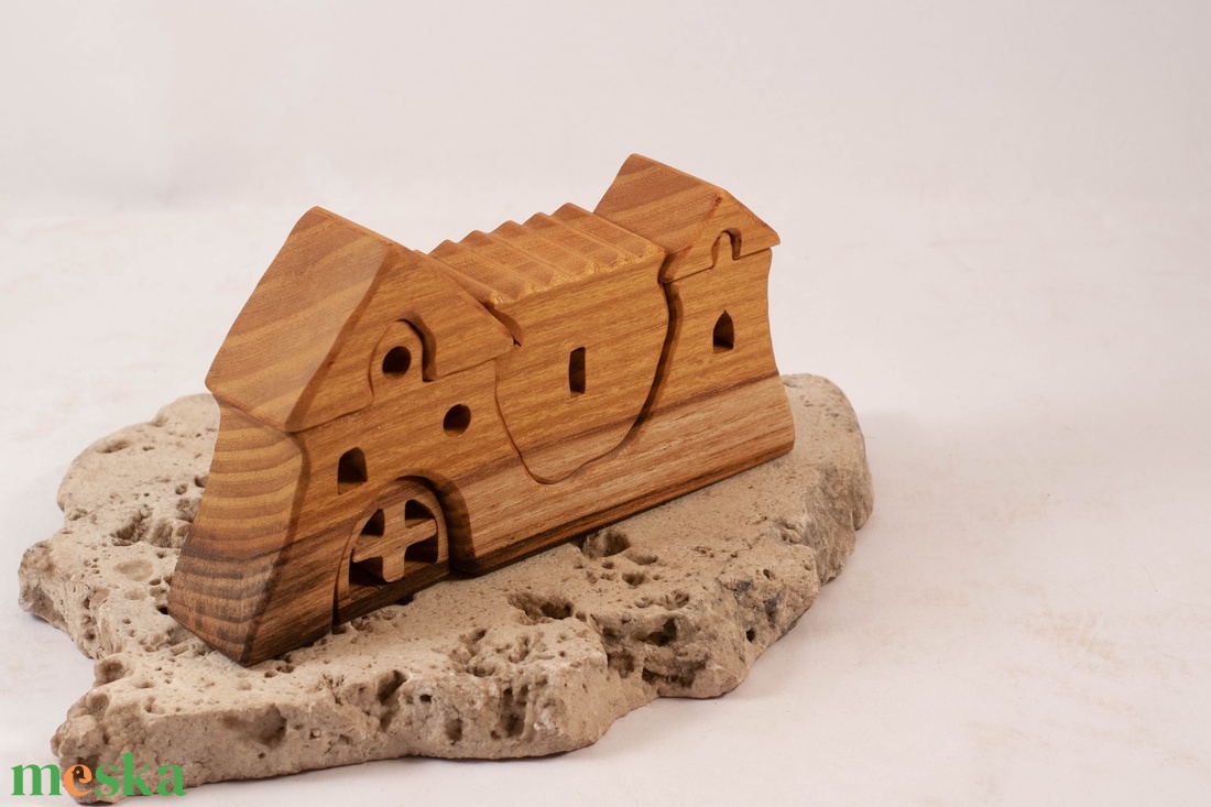  Fa várkastély, fa építő, kirakó - játék & sport - építőjáték - Meska.hu