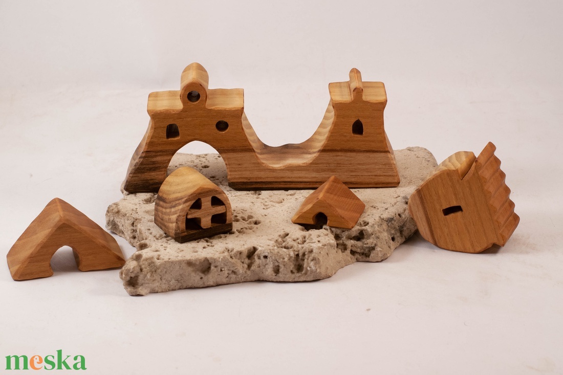  Fa várkastély, fa építő, kirakó - játék & sport - építőjáték - Meska.hu