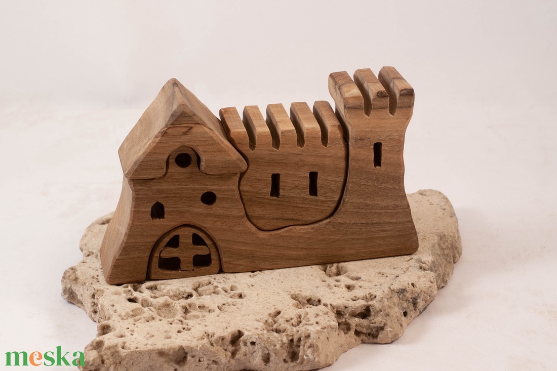  Fa várkastély, fa építő, kirakó - játék & sport - építőjáték - Meska.hu