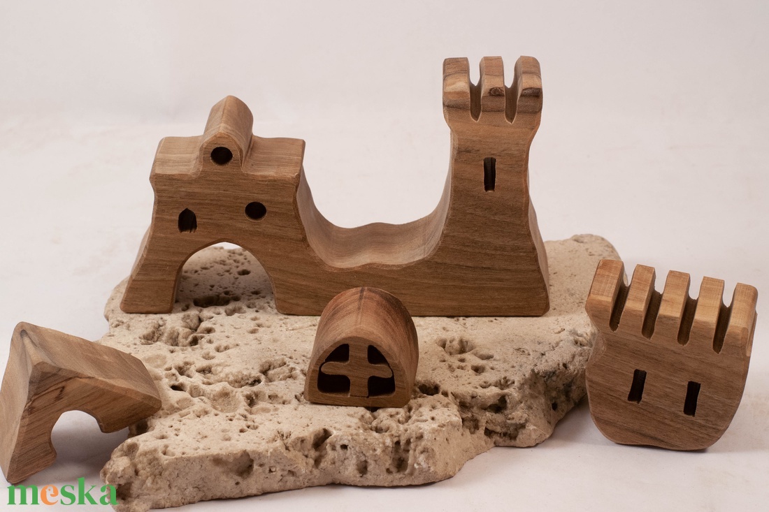  Fa várkastély, fa építő, kirakó - játék & sport - építőjáték - Meska.hu