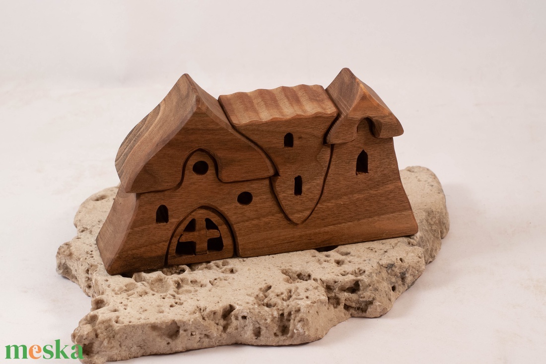  Fa várkastély, fa építő, kirakó - játék & sport - építőjáték - Meska.hu