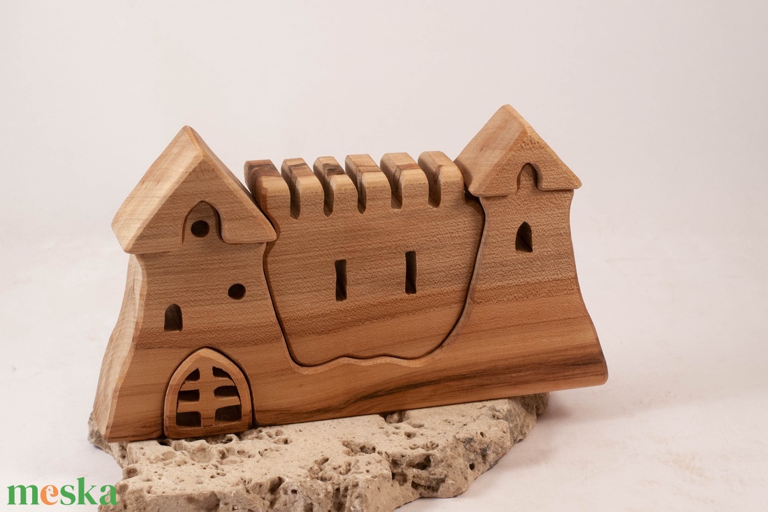 Fa várkastély, fa építő, kirakó - játék & sport - építőjáték - Meska.hu