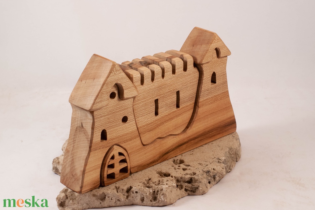  Fa várkastély, fa építő, kirakó - játék & sport - építőjáték - Meska.hu