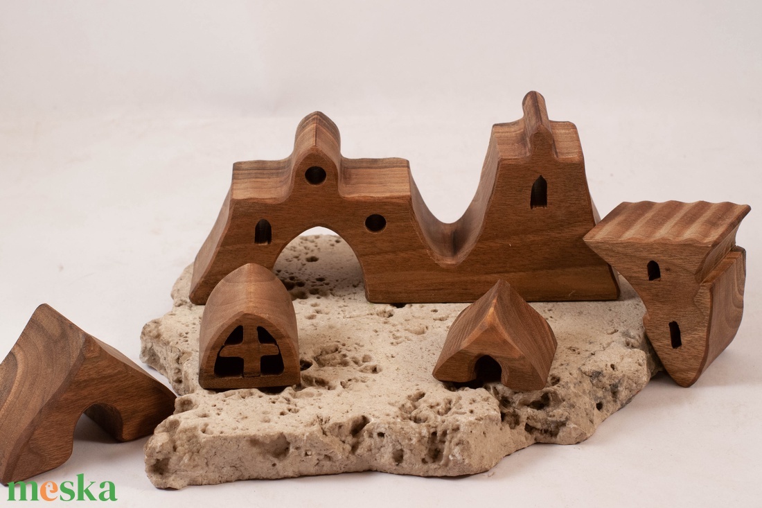  Fa várkastély, fa építő, kirakó - játék & sport - építőjáték - Meska.hu