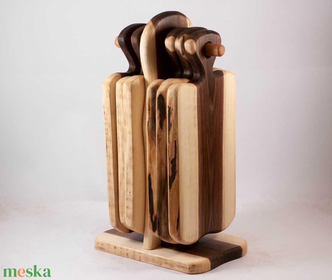  vágódeszka szett, tartóval 6 db-os - otthon & életmód - konyhafelszerelés, tálalás - sütés, főzés - vágódeszka - Meska.hu