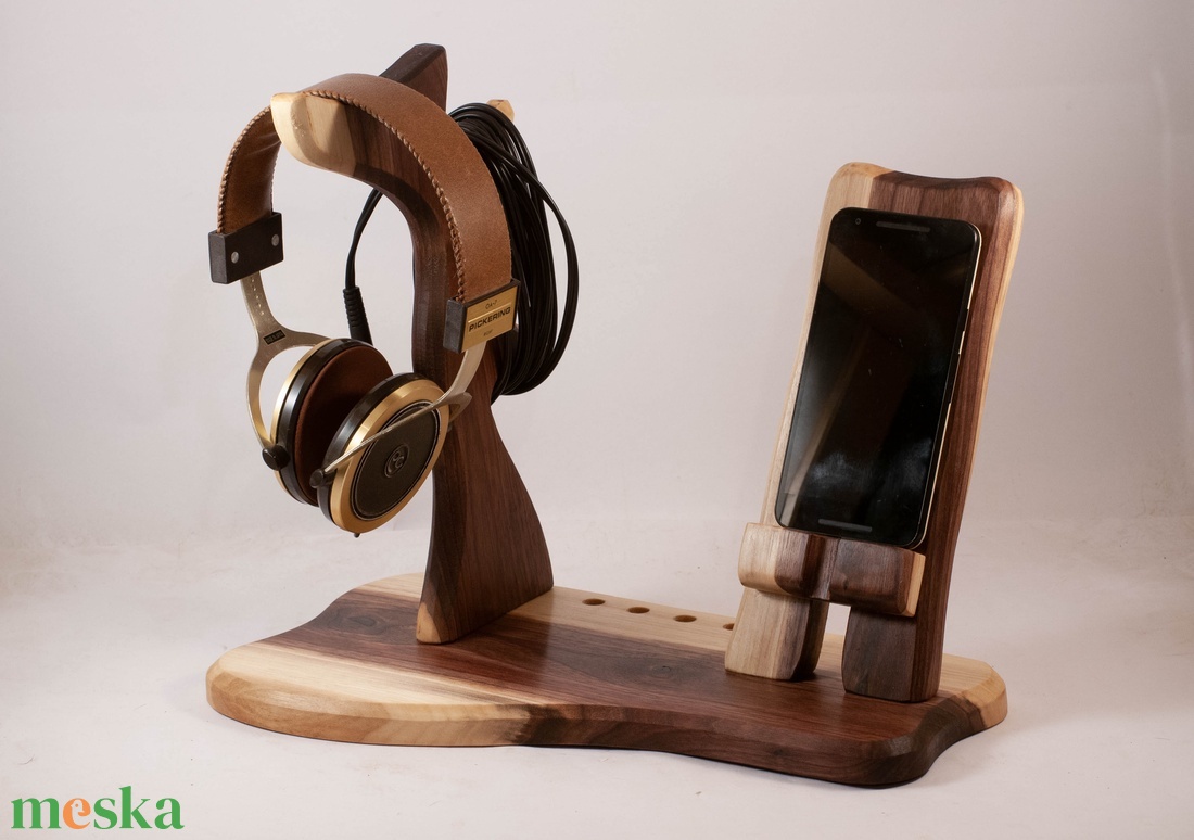 Fejhallgató, és mobil tartó, asztali rendező - otthon & életmód - tárolás & rendszerezés - íróasztali tároló - Meska.hu