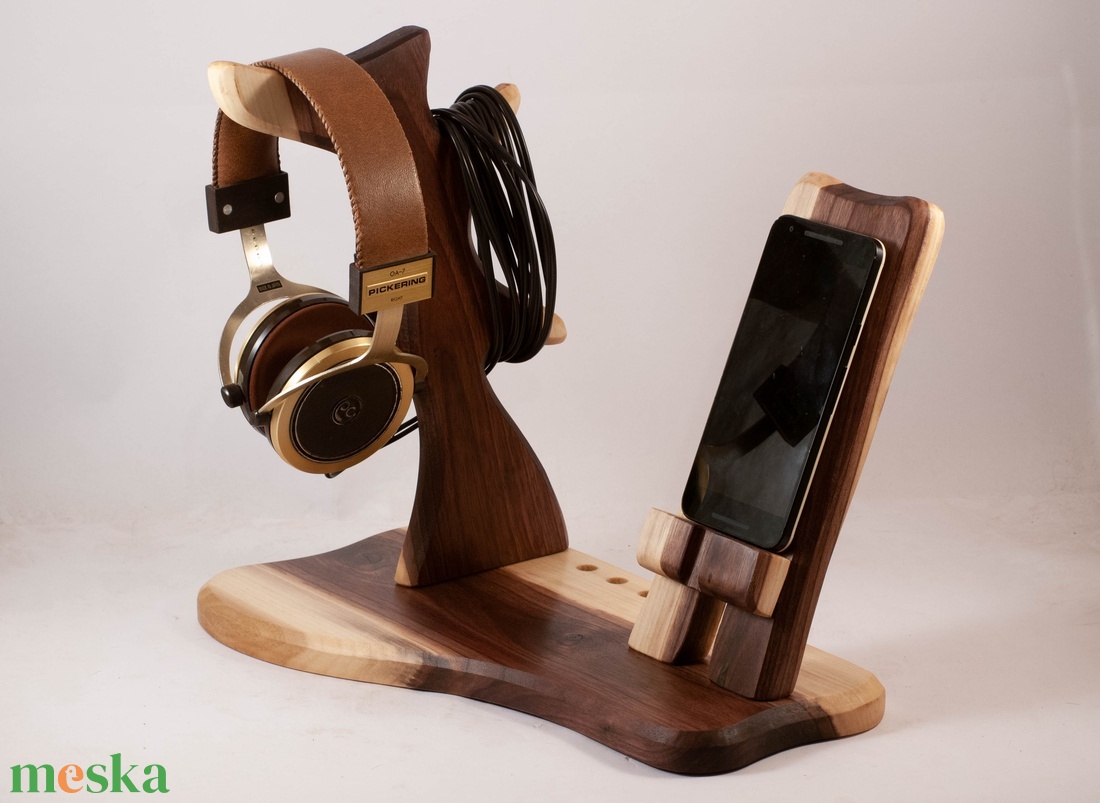 Fejhallgató, és mobil tartó, asztali rendező - otthon & életmód - tárolás & rendszerezés - íróasztali tároló - Meska.hu