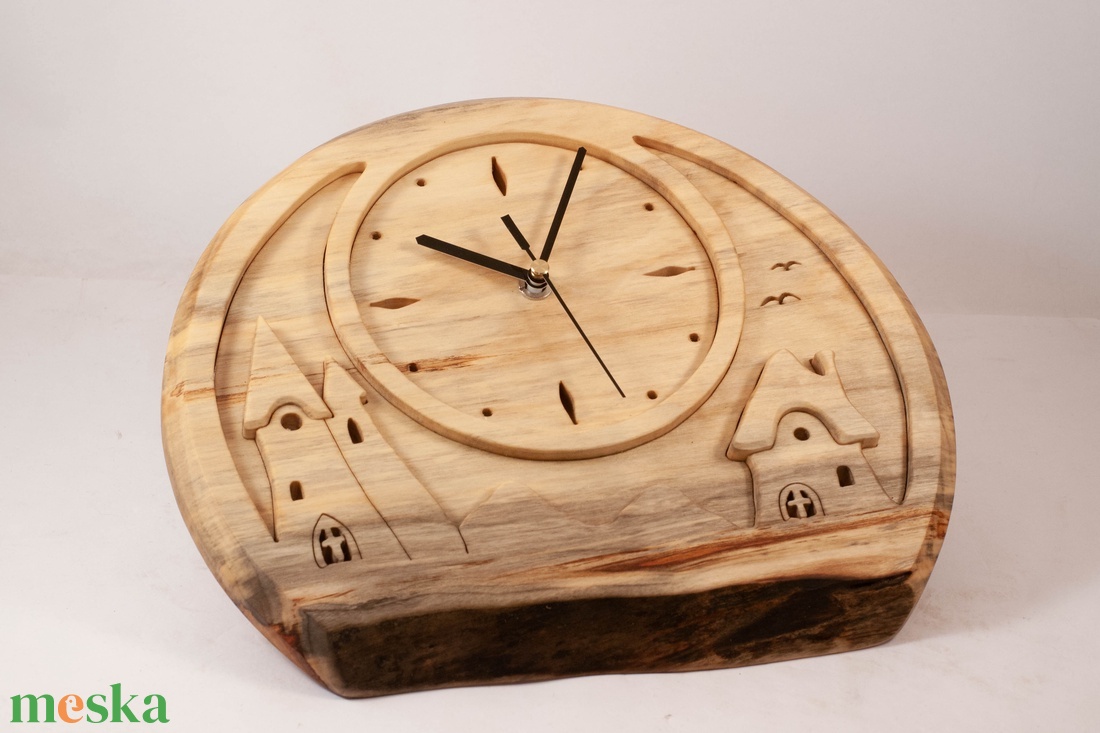 Fa falióra, tájképes faóra,  - otthon & életmód - dekoráció - fali és függő dekoráció - falióra & óra - Meska.hu