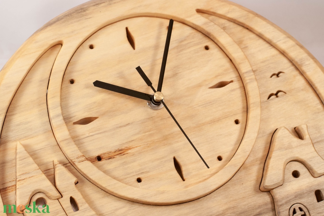 Fa falióra, tájképes faóra,  - otthon & életmód - dekoráció - fali és függő dekoráció - falióra & óra - Meska.hu