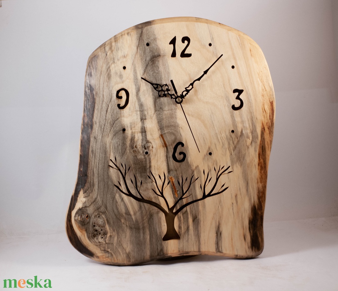 Fa falióra, rusztikus faóra,  - otthon & életmód - dekoráció - fali és függő dekoráció - falióra & óra - Meska.hu