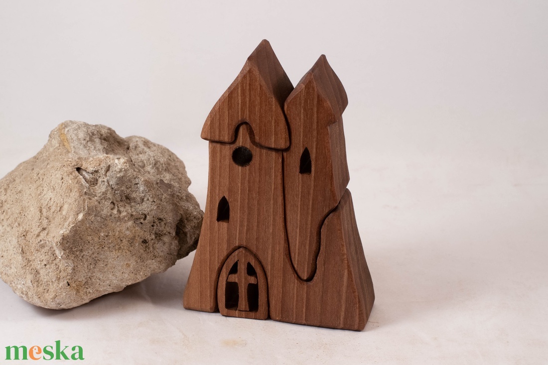  Fa templom, várkastély, fa építő, kirakó - játék & sport - építőjáték - Meska.hu