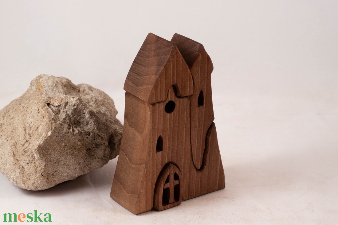  Fa templom, várkastély, fa építő, kirakó - játék & sport - építőjáték - Meska.hu