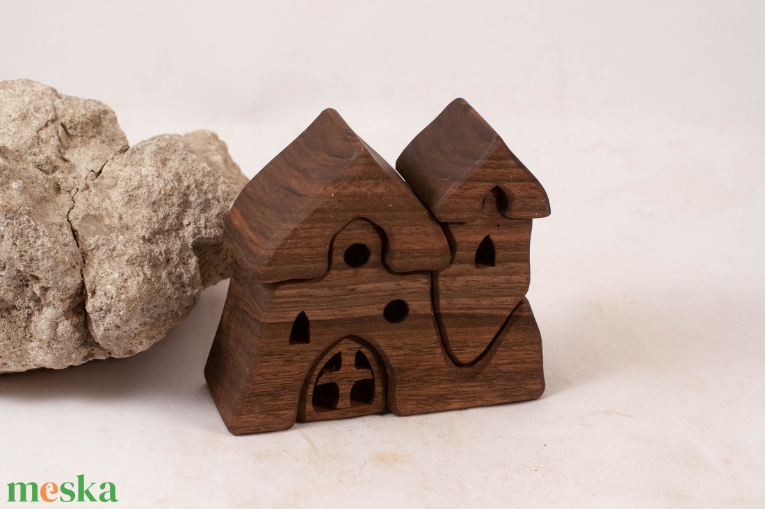  Fa várkastély, fa építő, kirakó - játék & sport - építőjáték - Meska.hu