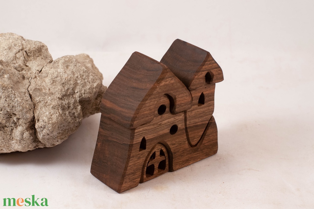  Fa várkastély, fa építő, kirakó - játék & sport - építőjáték - Meska.hu